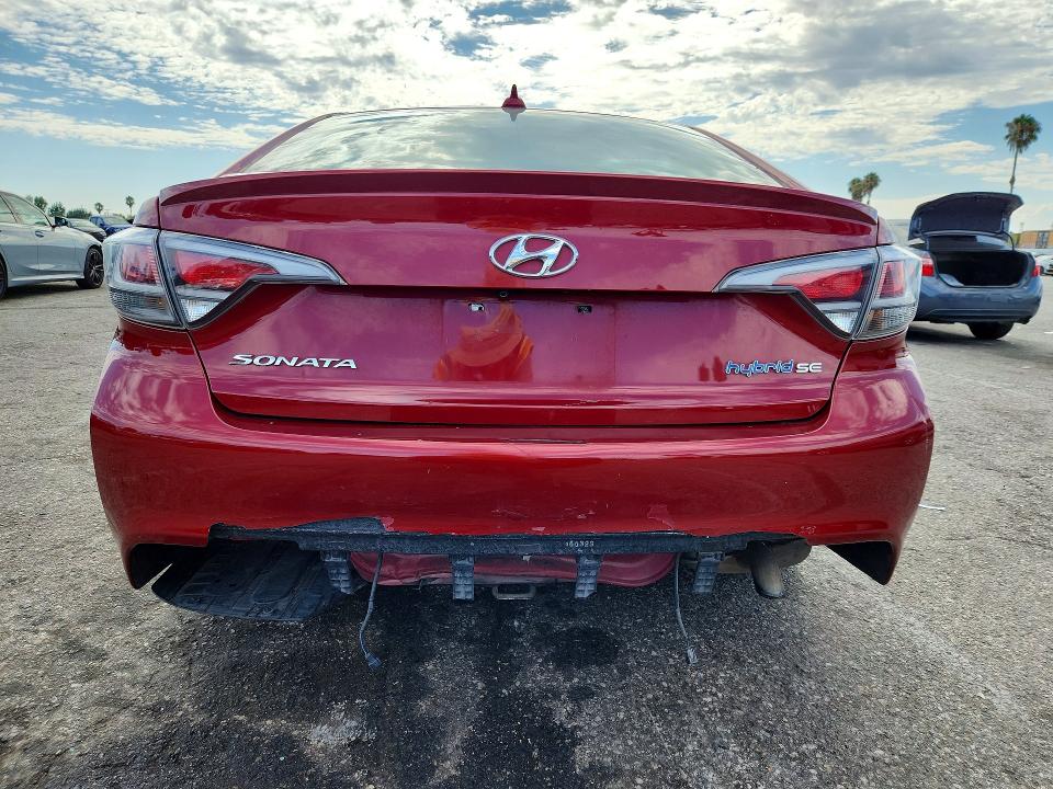 2016 Hyundai Sonata hybrid VIN KMHE24L17GA009192 COPART salvage auction — REAR END, CA - CERT OF TITLE-SALVAGED (P), sold $80 on 2026-07-24 (photo 6)