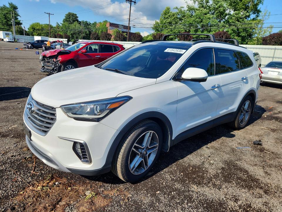 2017 Hyundai Santa fe VIN KM8SRDHF0HU215134 COPART salvage auction — REAR END, Ct - Cert Of Title-Salvage, sold $3,050 on 2026-07-31 (photo 1)