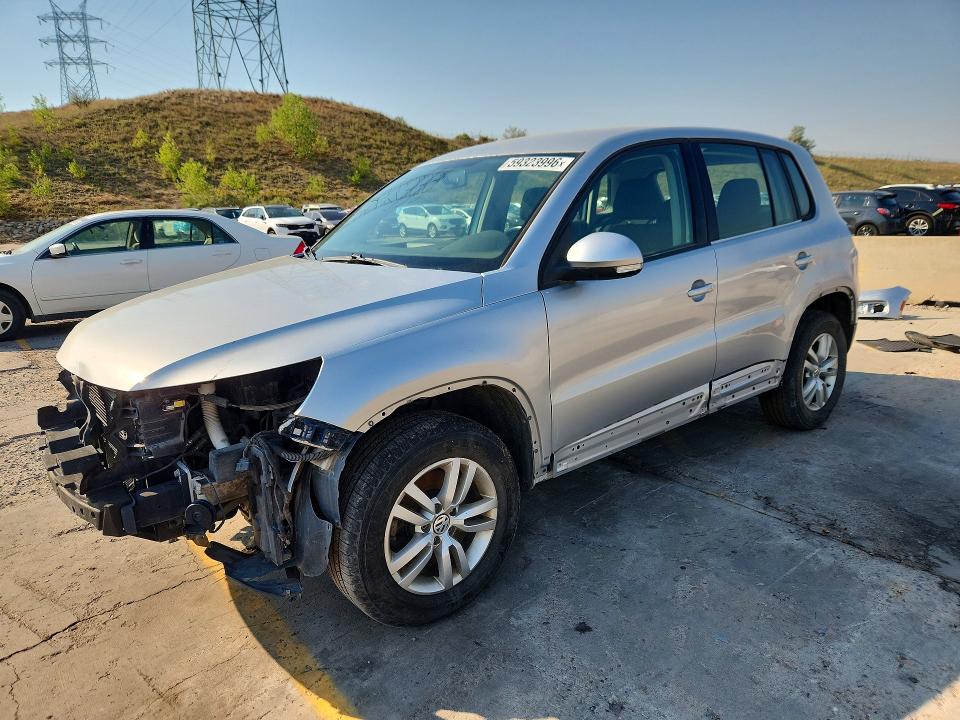 2013 Volkswagen Tiguan VIN WVGBV7AX9DW551136 COPART salvage auction — FRONT END, Co - Public - Salvage Title, sold $1,100 on 2026-07-08 (photo 1)