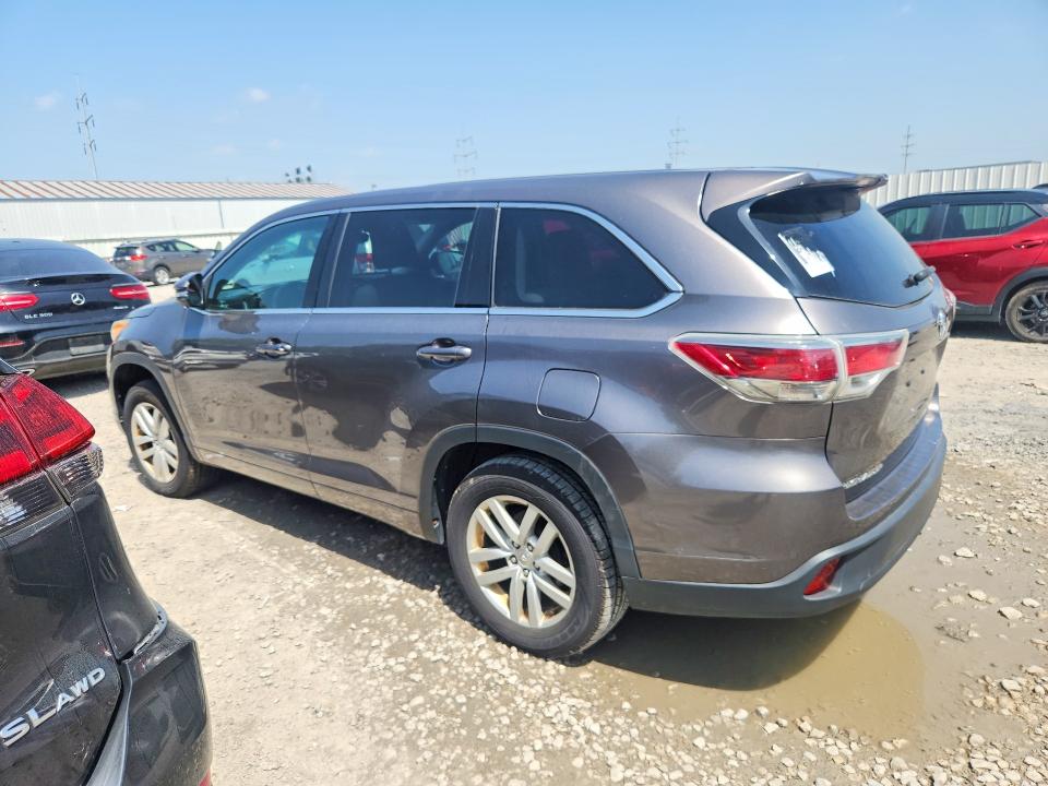 2014 Toyota Highlander VIN 5TDZARFH3ES005803 COPART salvage auction — MECHANICAL, Oh - Certificate Of Title (P), sold $7,300 on 2026-07-27 (photo 2)
