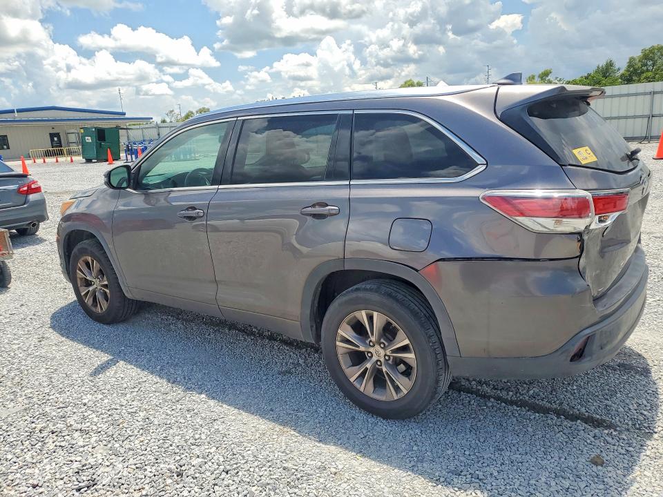 2015 Toyota Highlander VIN 5TDKKRFH3FS092697 COPART salvage auction — REAR END, La - Cert Of Title-Salvage, sold $7,100 on 2026-07-27 (photo 2)