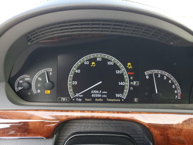 2011 Mercedes-benz S-klasse VIN WDDNG7BB8BA386842 COPART salvage auction — FRONT END, Ca - Salvage Certificate, sold $1,650 on 2026-08-13 (photo 9)