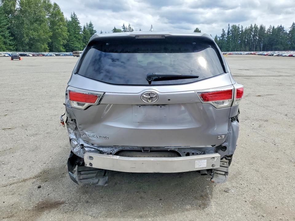 2016 Toyota Highlander VIN 5TDBKRFH3GS299334 COPART salvage auction — REAR END, Wa - Bill Of Sale, sold $60 on 2026-07-27 (photo 6)