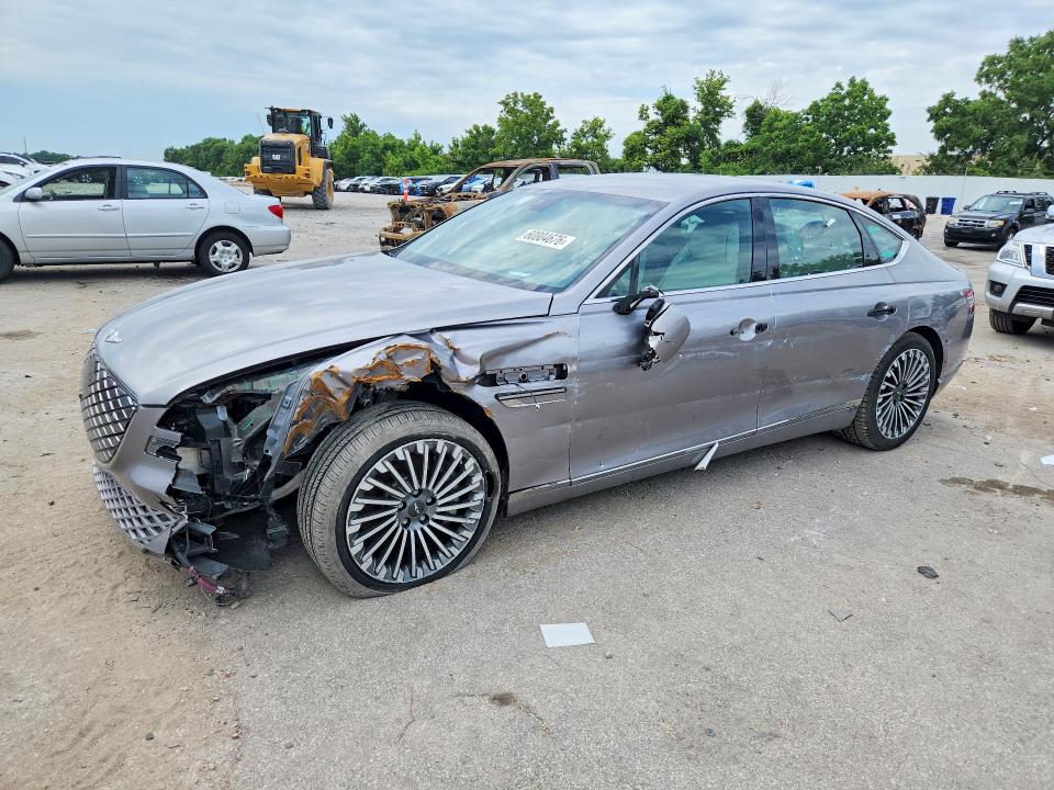 2023 Genesis G80 VIN KMTGE4S17PU007402 COPART salvage auction — FRONT END, Salvage Title, sold $11,500 on 2026-07-31 (photo 1)