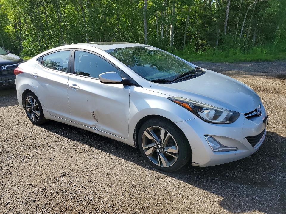 2016 Hyundai Elantra VIN KMHDH4AH2GU495659 COPART salvage auction — FRONT END, On - Permit No Brand - Unfit, sold $1,100 on 2026-07-14 (photo 4)