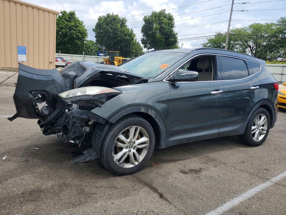2013 Hyundai Santa fe VIN 5XYZUDLA2DG095376 COPART salvage auction — FRONT END, Oh - Cert Of Title-Salvage, sold $375 on 2026-07-31 (photo 1)