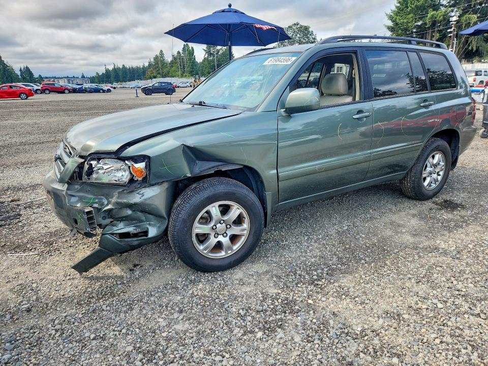 2006 Toyota Highlander VIN JTEEP21A260159370 COPART salvage auction — FRONT END, WA - BILL OF SALE, sold $600 on 2026-07-31 (photo 1)