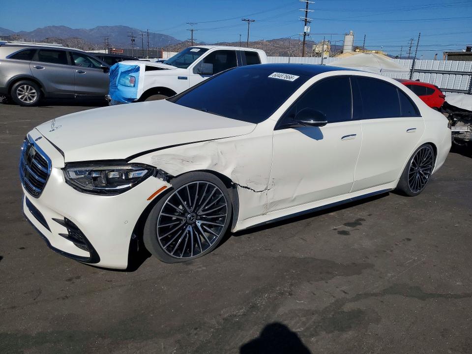 2023 Mercedes-benz S-klasse VIN W1K6G7GB3PA203674 COPART salvage auction — FRONT END, Ca - Dis/Dlr/Exp Only Clean Title (P), sold $58,000 on 2026-07-29 (photo 1)