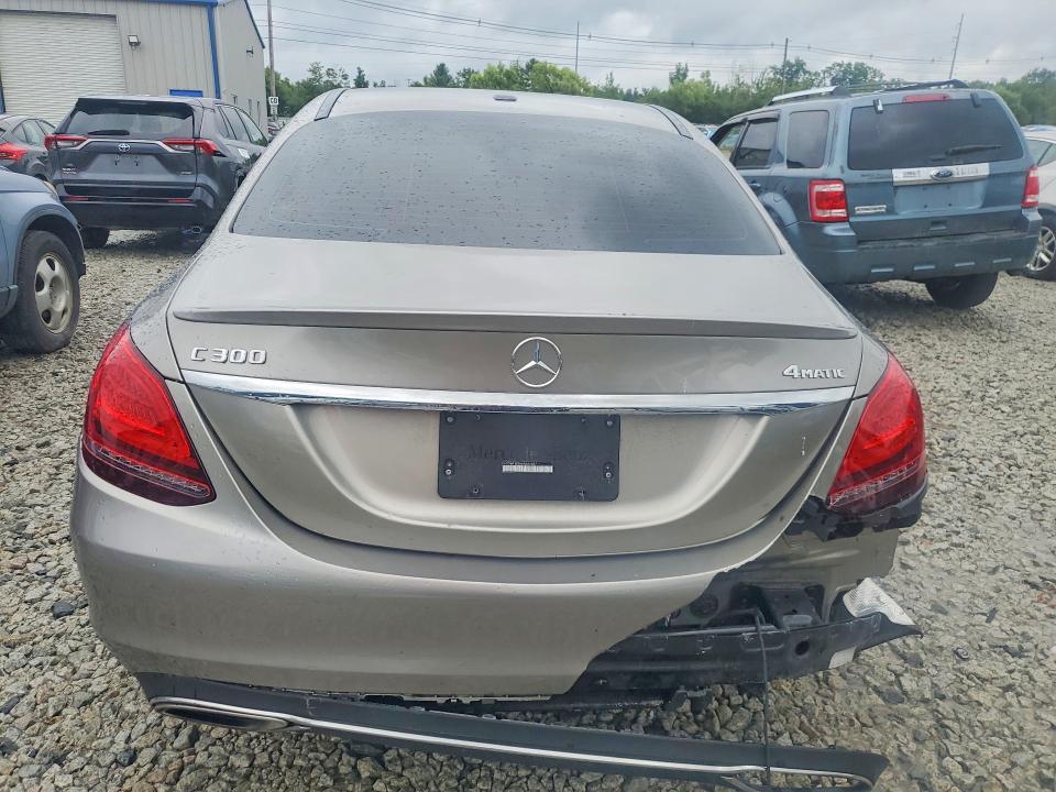 2019 Mercedes-benz C-klasse VIN WDDWF8EB4KR485037 COPART salvage auction — REAR END, Ma - Cert Of Title-Salvage, sold $6,900 on 2026-08-20 (photo 6)