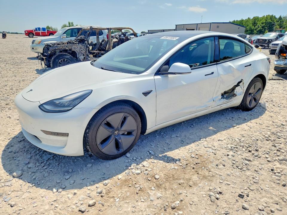 2020 Tesla VIN 5YJ3E1EBXLF735332 COPART salvage auction — SIDE, Mi - Certificate Of Title, sold $10,800 on 2026-07-30 (photo 1)