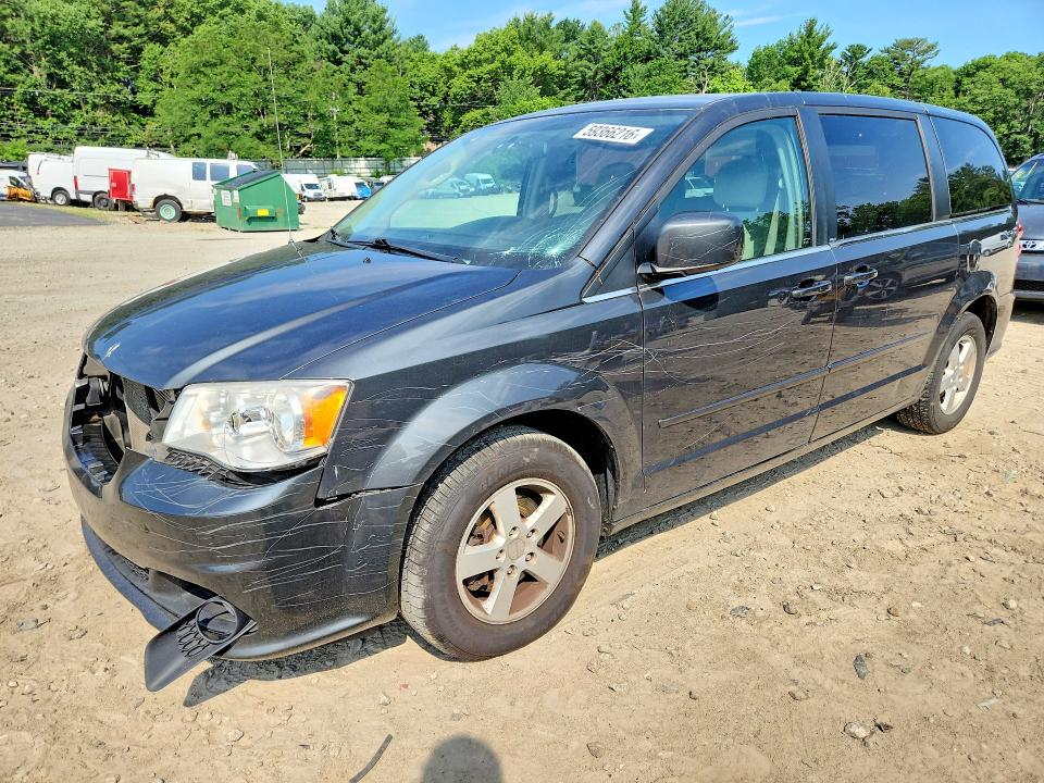 2012 Dodge Caravan VIN 2C4RDGDG3CR172142 COPART salvage auction — FRONT END, Ma - Cert Of Title-Reconstrctd Coll, sold $250 on 2026-07-27 (photo 1)