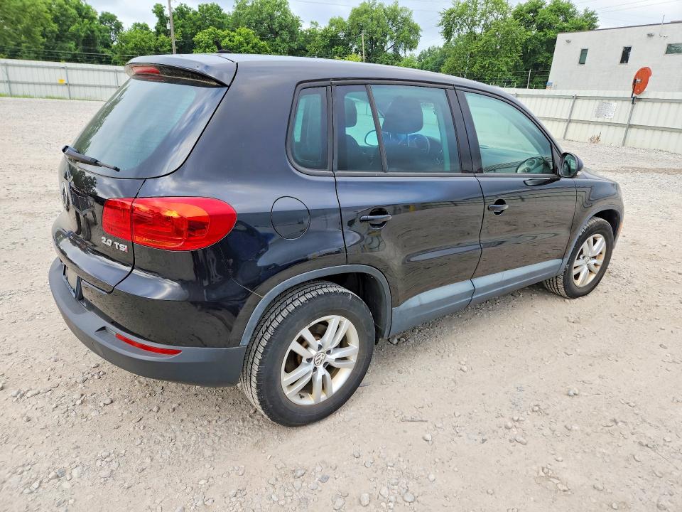 2013 Volkswagen Tiguan VIN WVGAV3AX7DW592000 COPART salvage auction — MECHANICAL, Oh - Cert Of Title-Flood History, sold $225 on 2026-08-04 (photo 3)