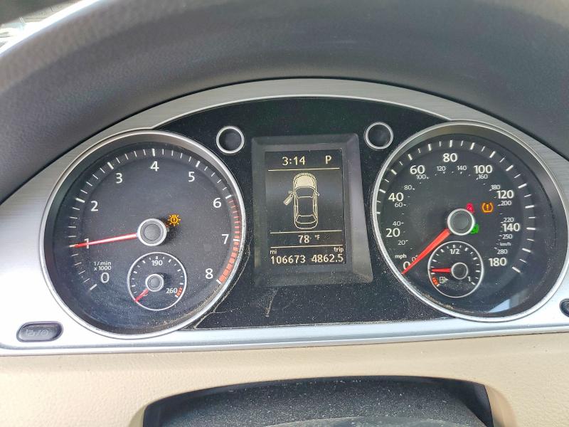 2014 Volkswagen Passat cc VIN WVWBP7AN5EE533401 COPART salvage auction — FRONT END, Pa - Certificate Of Salvage, sold $950 on 2026-08-14 (photo 9)