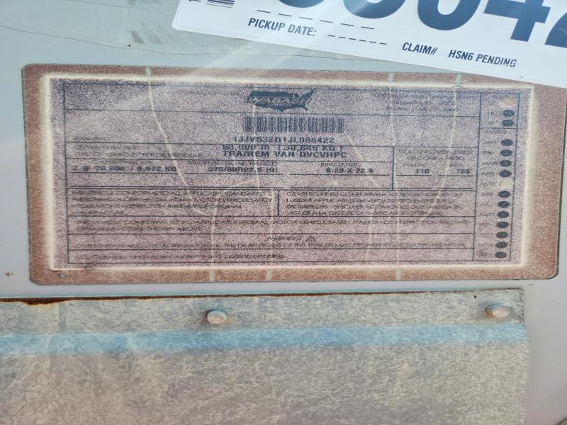 2018 Wabash dry van Dry van VIN 1JJV532D1JL068422 COPART salvage auction — NORMAL WEAR, TN - CERTIFICATE OF TITLE (P), sold $2,200 on 2026-08-28 (photo 8)