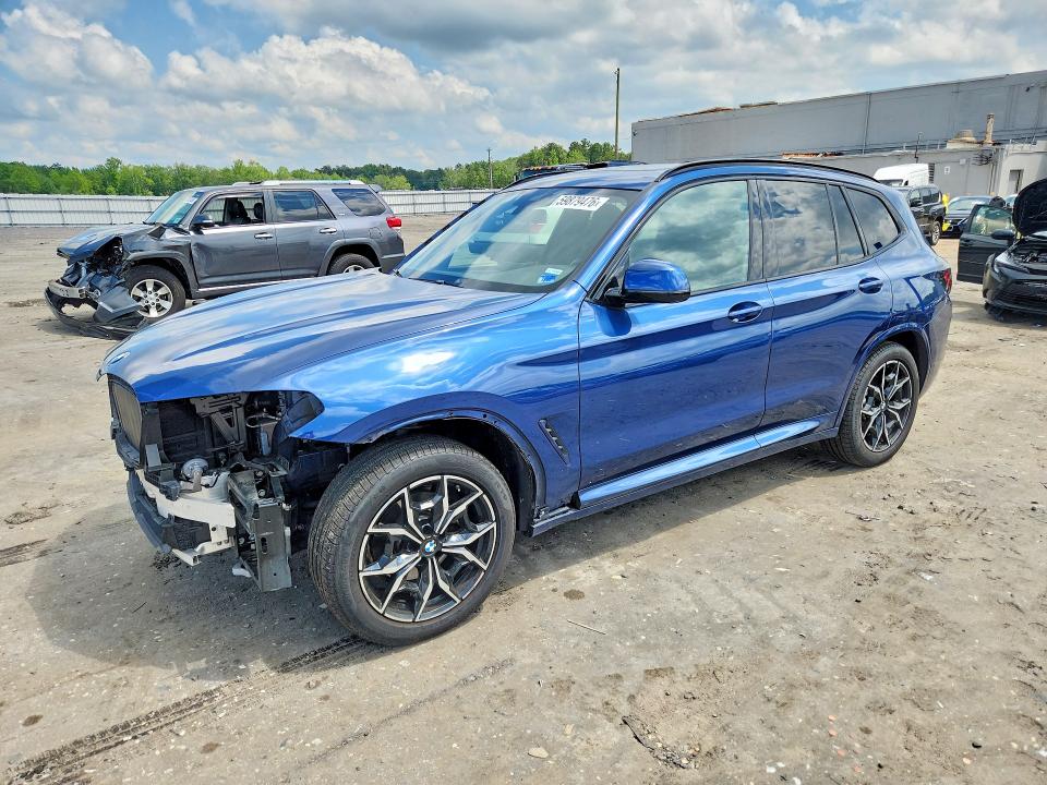 2022 BMW X3 VIN 5UX53DP03N9M07225 COPART salvage auction — FRONT END, VA - CERT OF TITLE - SALVAGE, sold $20,200 on 2026-07-29 (photo 1)
