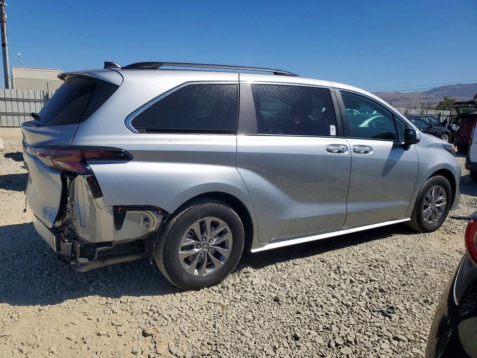 2025 Toyota Sienna VIN 5TDJSKFC7SS182100 COPART salvage auction — REAR END, Ca - Salvage Certificate, sold $300 on 2026-07-30 (photo 3)