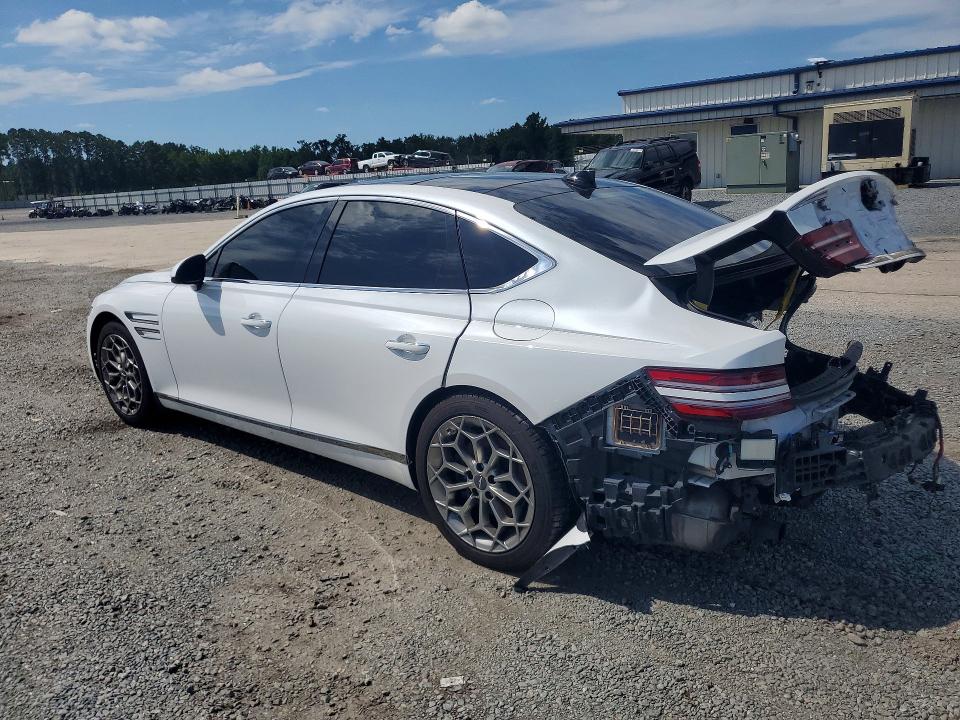 2023 Genesis G80 VIN KMTGB4SC9PU153018 COPART salvage auction — REAR END, Salvage Title, sold $8,200 on 2026-08-24 (photo 2)