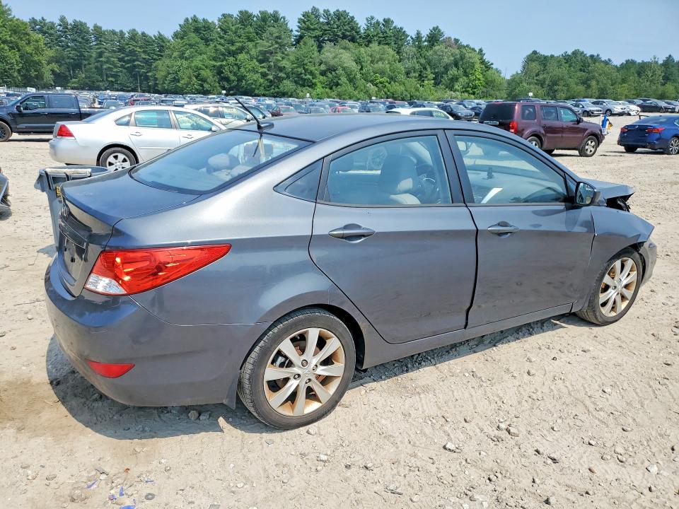 2013 Hyundai Accent VIN KMHCU4AE9DU379917 COPART salvage auction — FRONT END, Ma - Cert Of Title-Reconstrctd Coll, sold $325 on 2026-07-23 (photo 3)