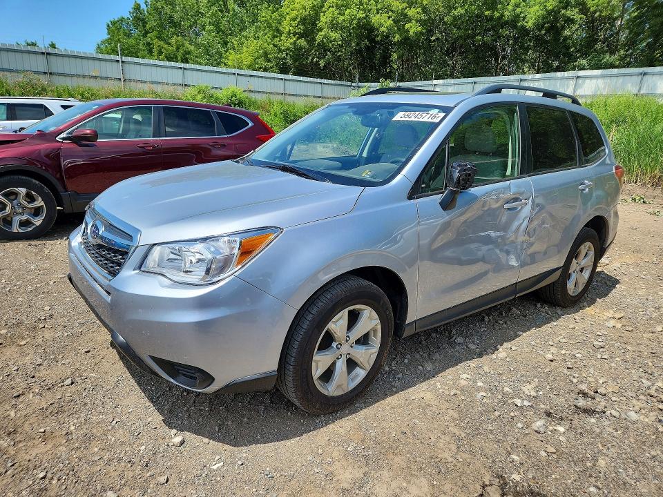 2015 Subaru Forester VIN JF2SJAFCXFH555210 COPART salvage auction — FRONT END, Mi - Certificate Of Title, sold $1,050 on 2026-07-22 (photo 1)