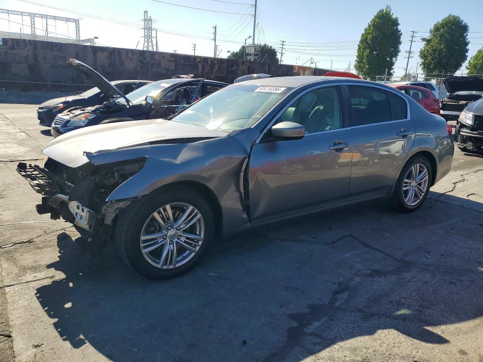 2013 Infiniti G VIN JN1CV6AP1DM724259 COPART salvage auction — FRONT END, Ca - Salvage Certificate, sold $1,350 on 2026-08-26 (photo 1)