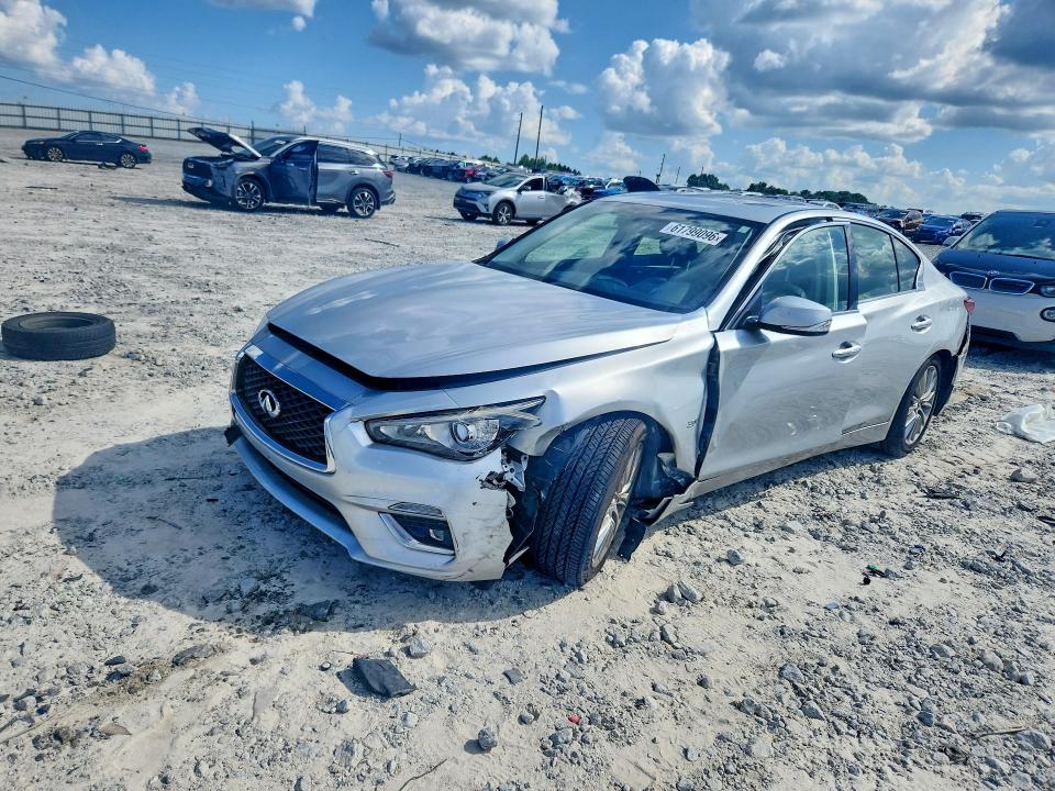 2018 Infiniti Q50 VIN JN1EV7APXJM362927 COPART salvage auction — FRONT END, Tn - Certificate Of Title, sold $6,750 on 2026-07-27 (photo 1)
