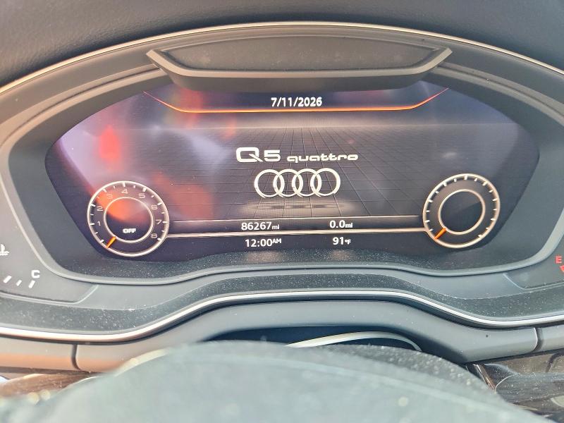 2018 Audi Q5 VIN WA1BNAFY9J2243111 COPART salvage auction — WATER/FLOOD, Va - Cert Of Title-Salvage Water, sold $125 on 2026-07-21 (photo 9)