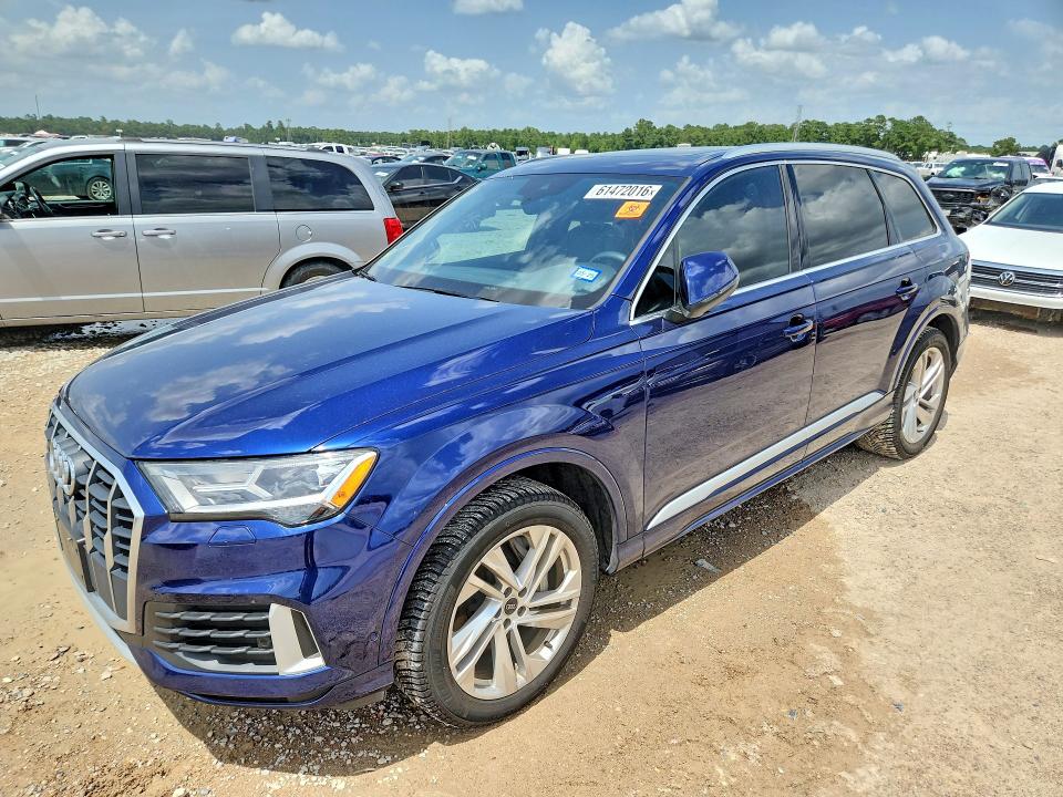 2021 Audi Q7 VIN WA1LJAF75MD025263 COPART salvage auction — WATER/FLOOD, TX - SALVAGE TITLE-FLOOD DAMAGE (P), sold $9,400 on 2026-08-04 (photo 1)