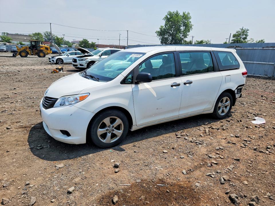 2014 Toyota Sienna VIN 5TDZK3DC1ES500390 COPART salvage auction — REAR END, NY - MV-907A SALVAGE CERTIFICATE, sold $350 on 2026-07-28 (photo 1)