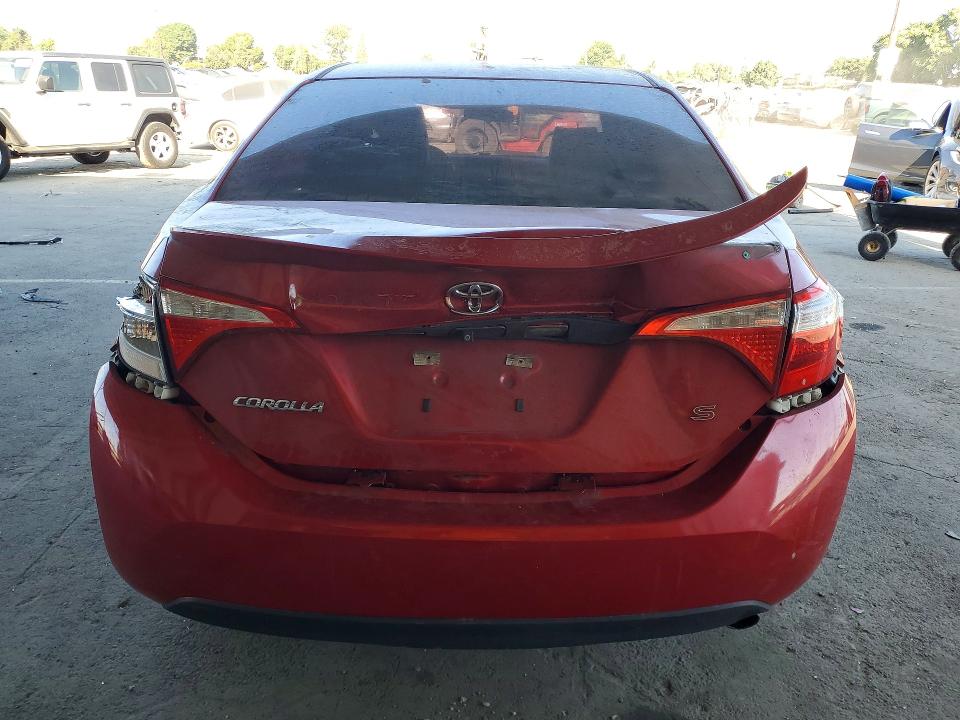 2016 Toyota Corolla VIN 5YFBURHE7GP408318 COPART salvage auction — REAR END, Ca - Salvage Certificate, sold $1,550 on 2026-07-30 (photo 6)