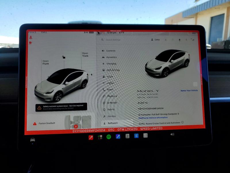 2021 Tesla Model y VIN 5YJYGDEE6MF241014 COPART salvage auction — SIDE, Ca - Salvage Certificate, sold $1,350 on 2026-07-28 (photo 9)