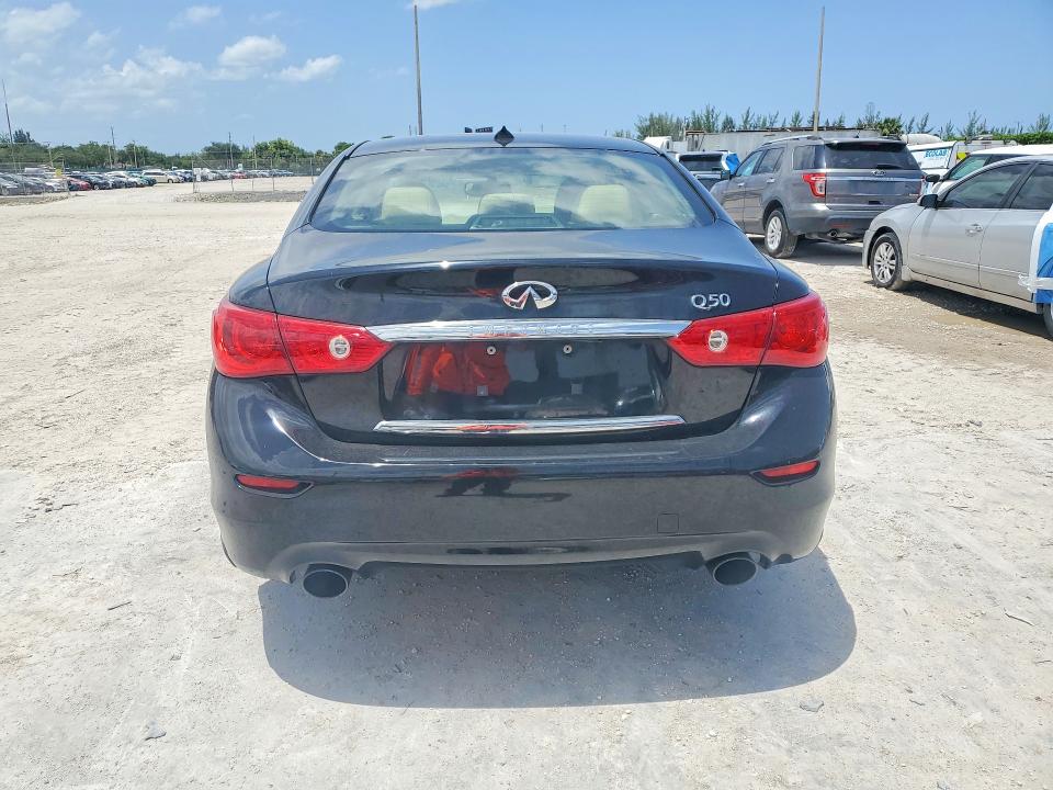2014 Infiniti Q50 VIN JN1BV7APXEM674349 COPART salvage auction — FRONT END, FL - CERTIFICATE OF TITLE, sold $700 on 2026-07-28 (photo 6)
