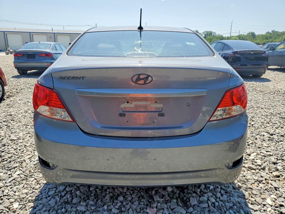 2014 Hyundai Accent VIN KMHCT4AE6EU637878 COPART salvage auction — REAR END, Ma - Cert Of Title-Reconstrctd Coll, sold $400 on 2026-07-31 (photo 6)