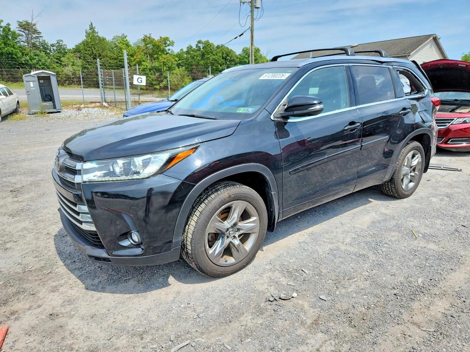 2019 Toyota Highlander VIN 5TDDZRFH8KS727511 COPART salvage auction — REAR END, PA - CERTIFICATE OF SALVAGE, sold $11,500 on 2026-07-23 (photo 1)