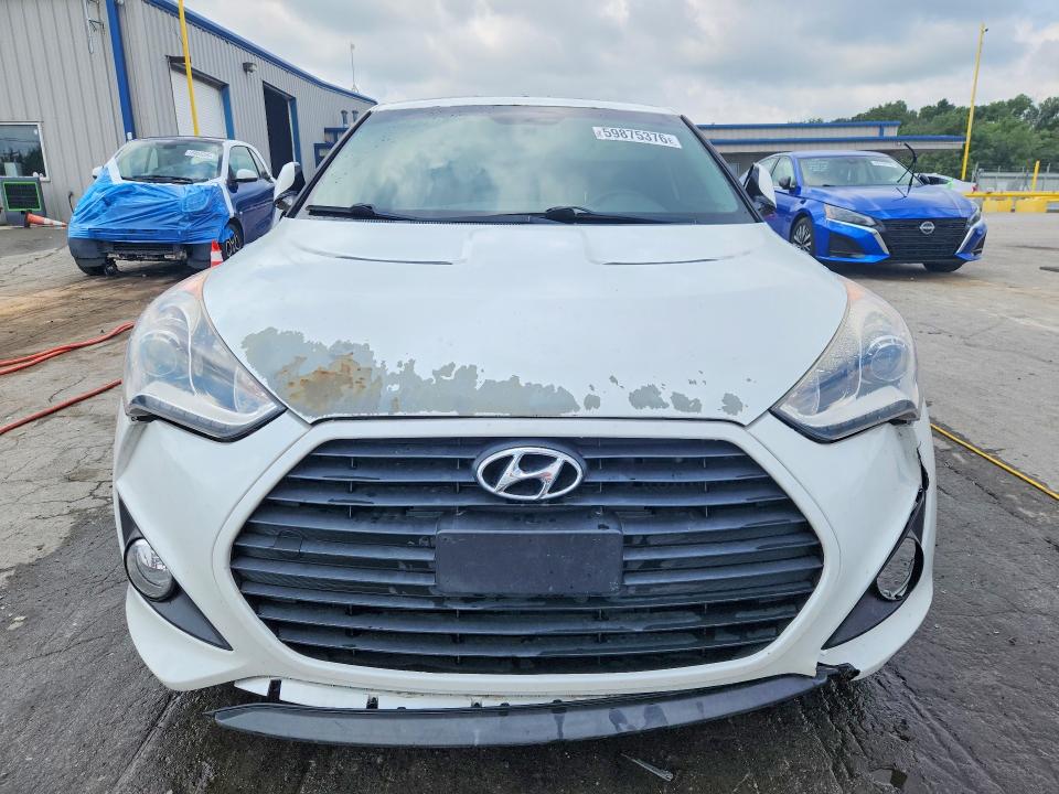 2014 Hyundai Veloster VIN KMHTC6AE4EU188874 COPART salvage auction — FRONT END, Salvage Title, sold $775 on 2026-07-22 (photo 5)