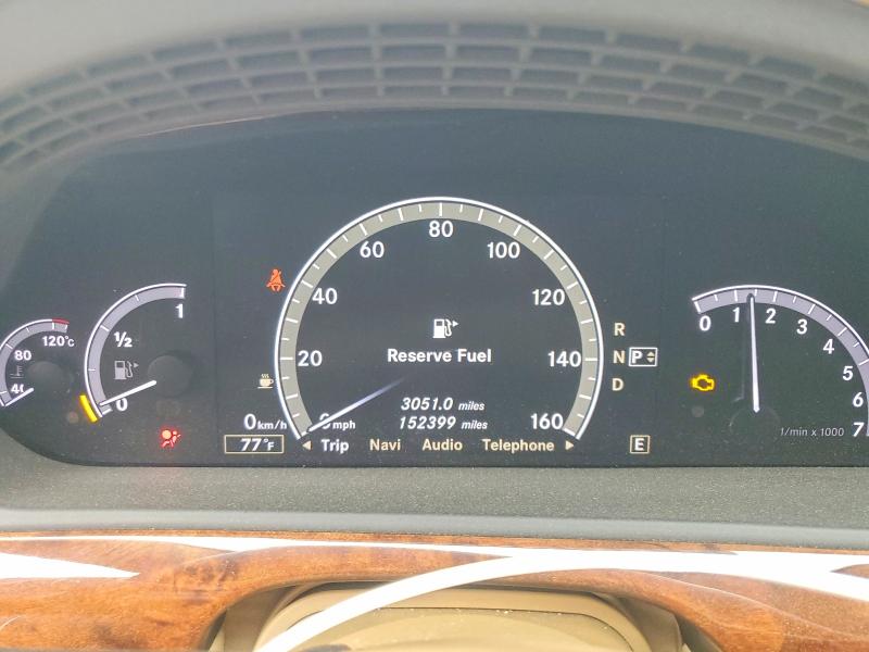 2013 Mercedes-benz S-klasse VIN WDDNG9EB5DA526033 COPART salvage auction — REAR END, NY - MV-907A SALVAGE CERTIFICATE, sold $80 on 2026-07-29 (photo 9)