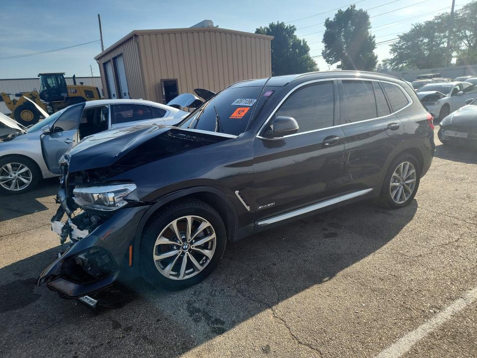 2018 BMW X3 VIN 5UXTR9C50JLC82558 COPART salvage auction — FRONT END, In - Certificate Of Title (P), sold $3,600 on 2026-07-29 (photo 1)