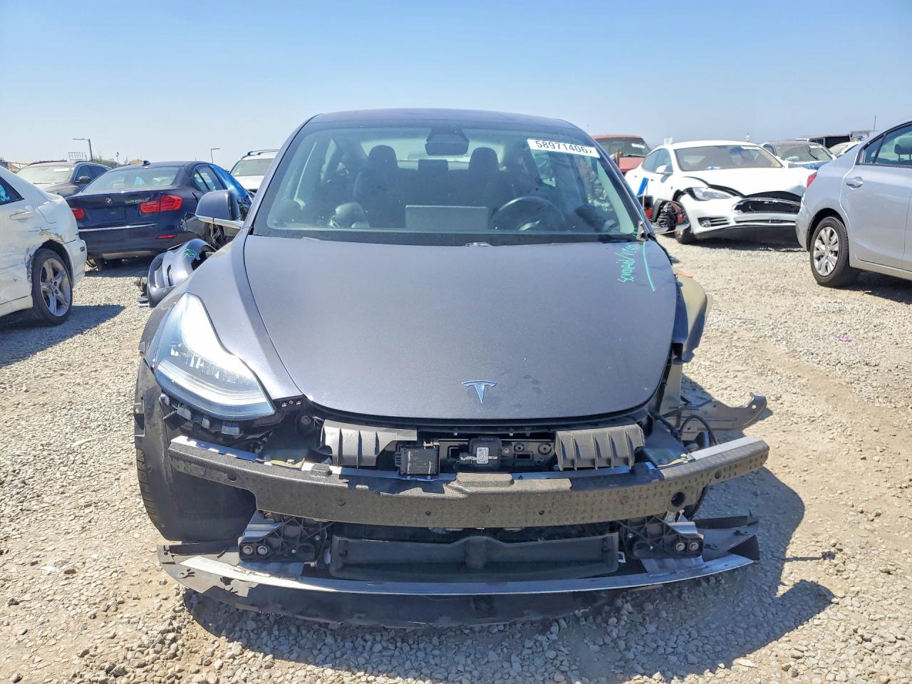 2018 Tesla Model 3 VIN 5YJ3E1EA3JF158213 COPART salvage auction — Front End, CA - SALVAGE CERTIFICATE, sold $4,000 on 2026-07-10 (photo 5)