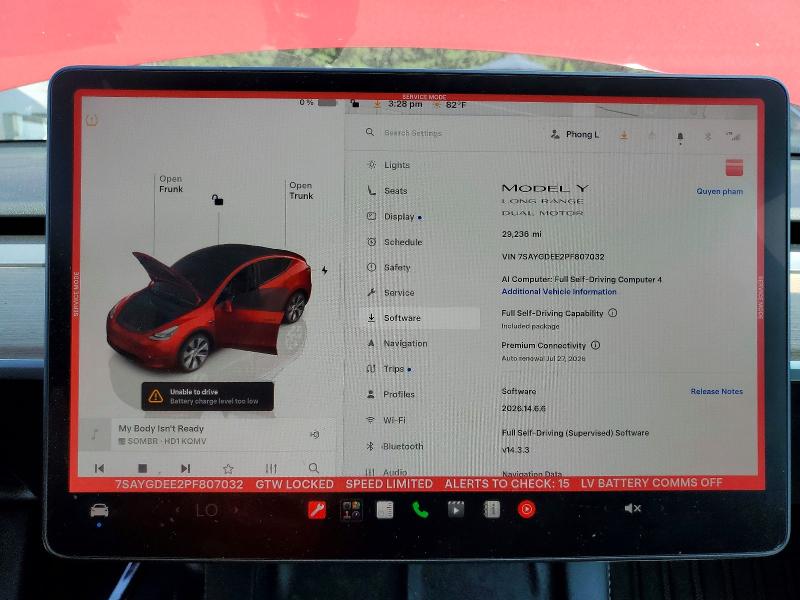 2023 Tesla Model y VIN 7SAYGDEE2PF807032 COPART salvage auction — FRONT END, Wa - Bill Of Sale, sold $14,100 on 2026-07-17 (photo 9)
