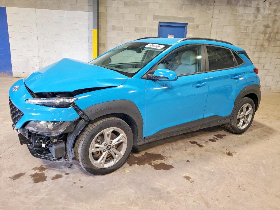 2023 Hyundai Kona VIN KM8K6CAB6PU977358 COPART salvage auction — FRONT END, Pa - Certificate Of Salvage, sold $3,950 on 2026-07-22 (photo 1)