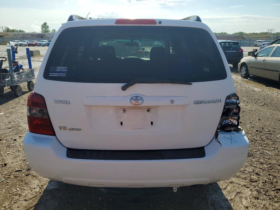 2006 Toyota Highlander VIN JTEEP21AX60143871 COPART salvage auction — REAR END, Mo - Salvage Certificate Of Title, sold $550 on 2026-07-30 (photo 6)