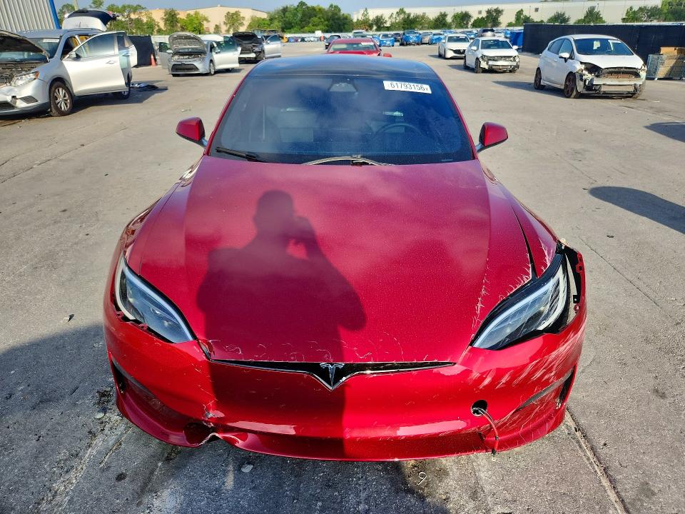 2025 Tesla Model s VIN 5YJSA1E61SF548456 COPART salvage auction — FRONT END, Fl - Cert Of Title Slvg Rebuildable, sold $29,250 on 2026-09-10 (photo 5)