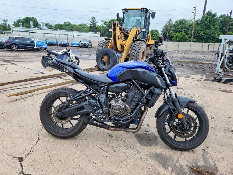 2018 Yamaha Mt07 VIN JYARM27E2JA001036 COPART salvage auction — VANDALISM, Pa - Certificate Of Salvage, sold $1,150 on 2026-07-30 (photo 1)
