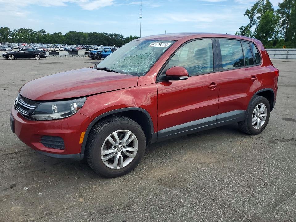 2013 Volkswagen Tiguan VIN WVGAV3AX8DW111963 COPART salvage auction — FRONT END, Nc - Salvage Certificate Of Title, sold $275 on 2026-07-30 (photo 1)