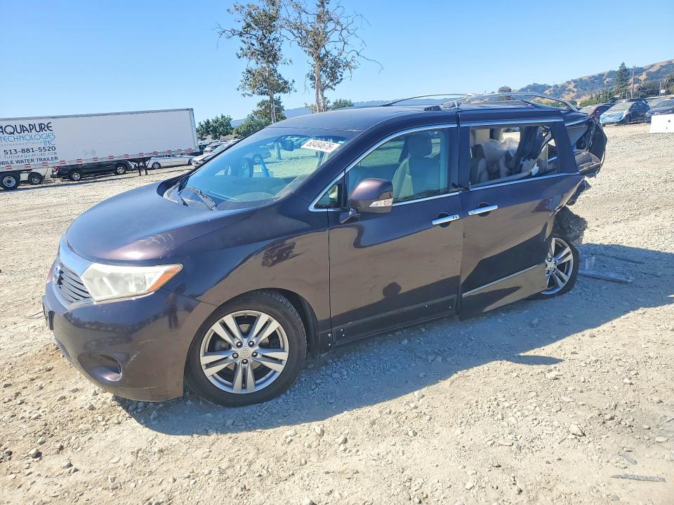 2011 Nissan Quest VIN JN8AE2KP7B9002200 COPART salvage auction — REAR END, Ca - Salvage Certificate, sold $60 on 2026-07-28 (photo 1)