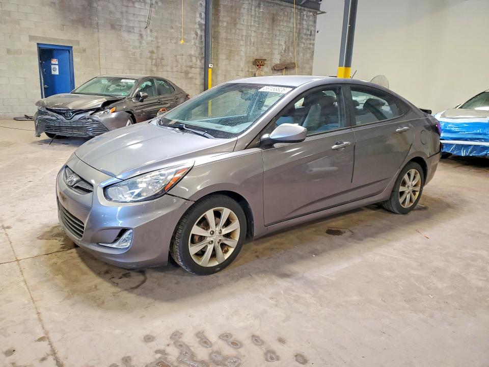 2013 Hyundai Accent VIN KMHCU4AE8DU489745 COPART salvage auction — REAR END, Pa - Certificate Of Salvage, sold $1,350 on 2026-07-27 (photo 1)