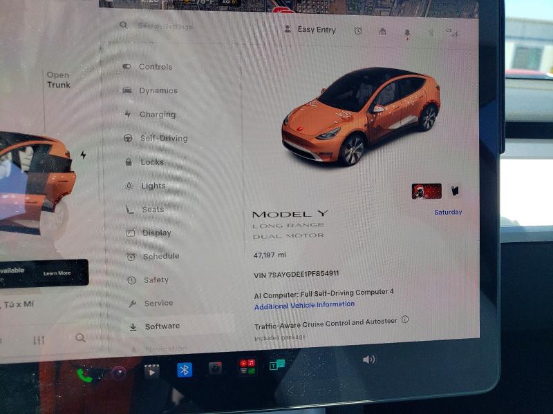 2023 Tesla Model y VIN 7SAYGDEE1PF854911 COPART salvage auction — UNDERCARRIAGE, Ca - Salvage Certificate, sold $9,800 on 2026-07-22 (photo 9)