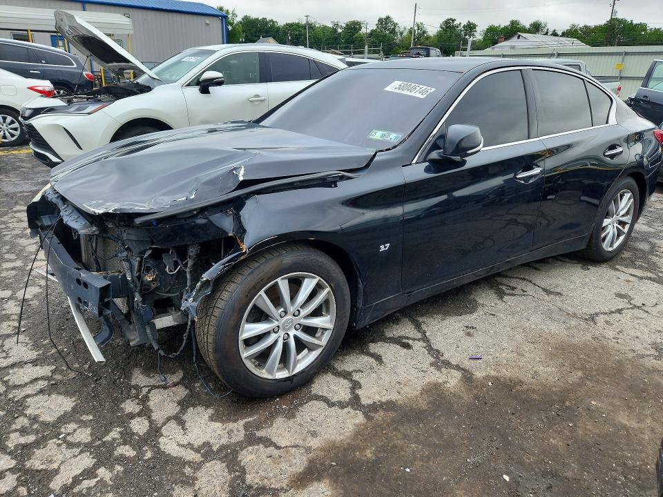 2014 Infiniti Q50 VIN JN1BV7AR2EM680972 COPART salvage auction — FRONT END, Pa - Certificate Of Salvage, sold $400 on 2026-07-14 (photo 1)