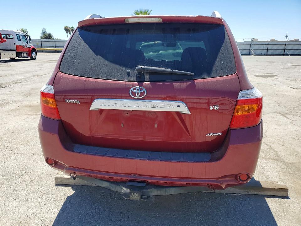 2008 Toyota Highlander VIN JTEES42A182055730 COPART salvage auction — FRONT END, Ca - Salvage Certificate, sold $2,800 on 2026-07-31 (photo 6)