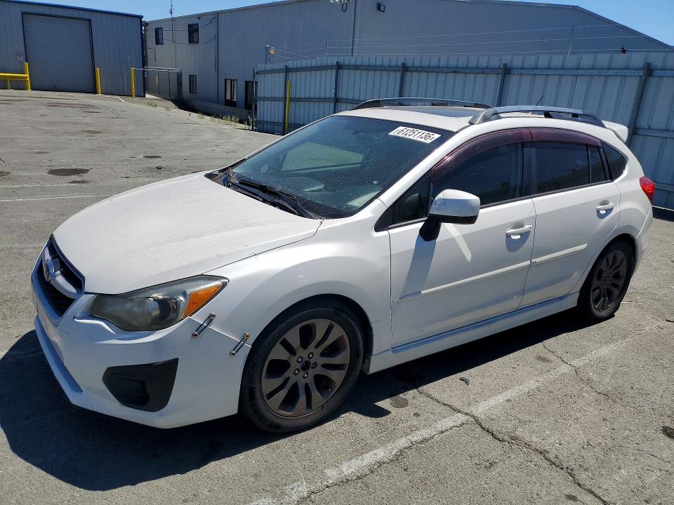 2013 Subaru Impreza VIN JF1GPAS63DH831524 COPART salvage auction — SIDE, Ca - Dlr/Dis/Exp Only Salvage Title, sold $1,100 on 2026-07-31 (photo 1)