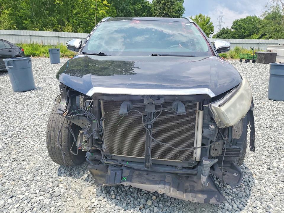 2016 Toyota Highlander VIN 5TDJKRFH8GS310288 COPART salvage auction — FRONT END, Nc - Salvage Certificate Of Title, sold $8,900 on 2026-07-22 (photo 5)
